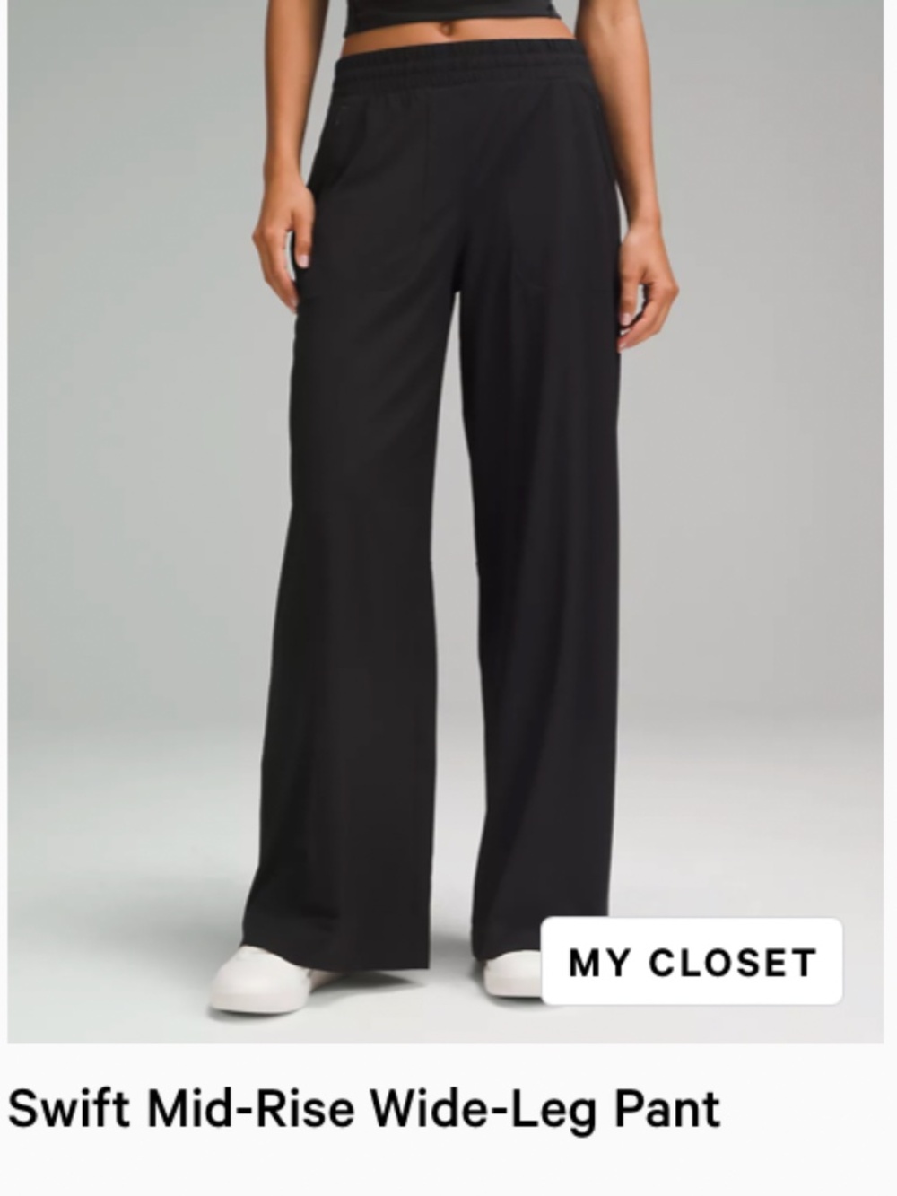 Lululemon Swift Mid Rise Wide Leg Pant Black sz. 12